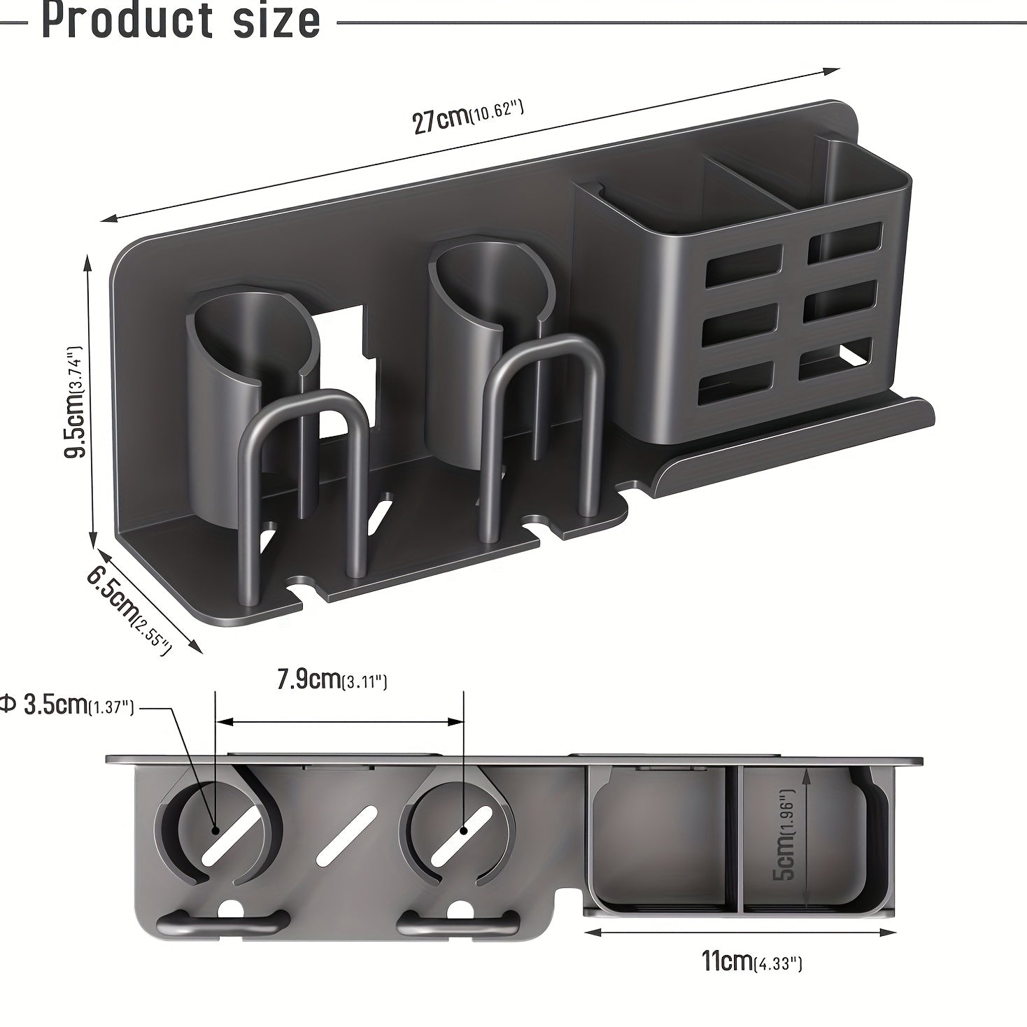 Wandgemonteerde Tandenborstelhouder voor Elektrische Tandenborstels Organizer 1