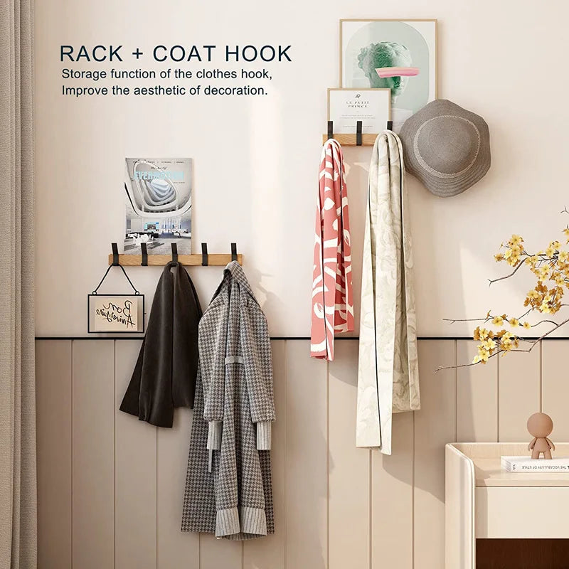 Wandkapstok met Beweegbare Haken Scandinavisch Design 3