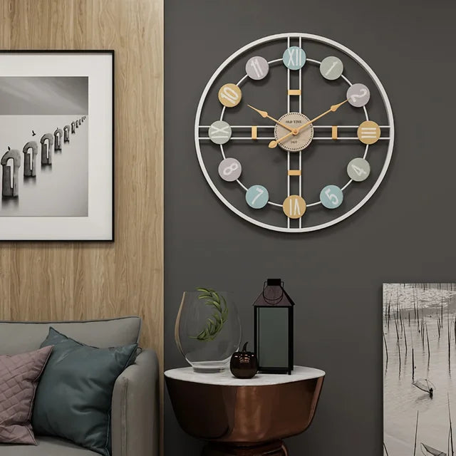 Wandklok 3D Met Romeinse Cijfers Voor Industrieel Interieur 0