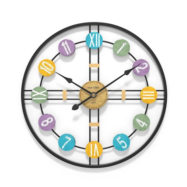 Wandklok 3D Met Romeinse Cijfers Voor Industrieel Interieur 9