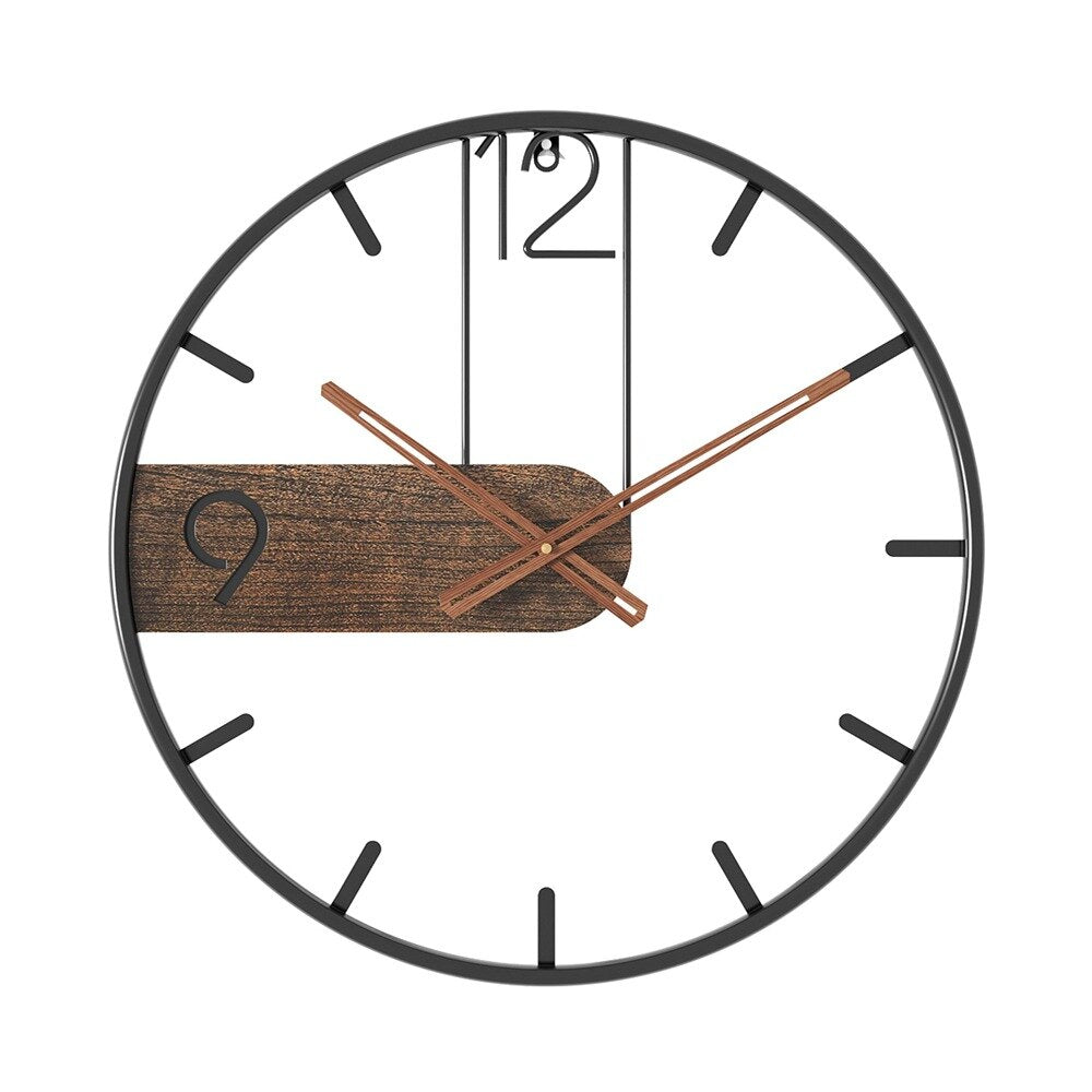 Wandklok van Staal en Walnoot met Stijlvol Design 4