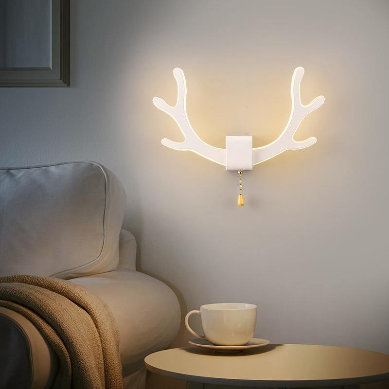 Wandlamp met Bewegingssensor en Creatief Hertengewei 4
