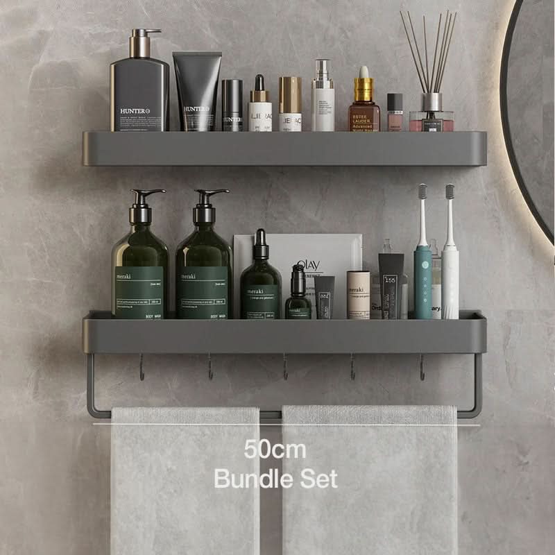 Wandplank voor Badkamer met Handdoekenrek 9
