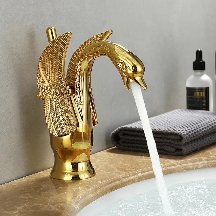 Wastafelkraan Gouden Design met Enkele Handgreep 8