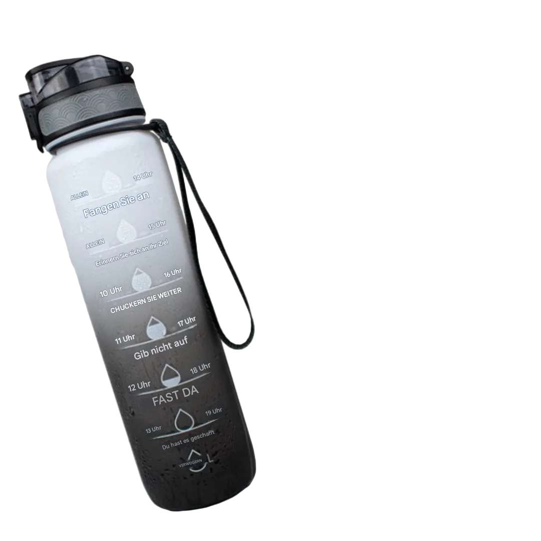 Waterfles met Tijdmarkeringen en Rietje 2