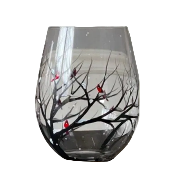 Wijnglazen met Handgeschilderde Boomontwerpen 0