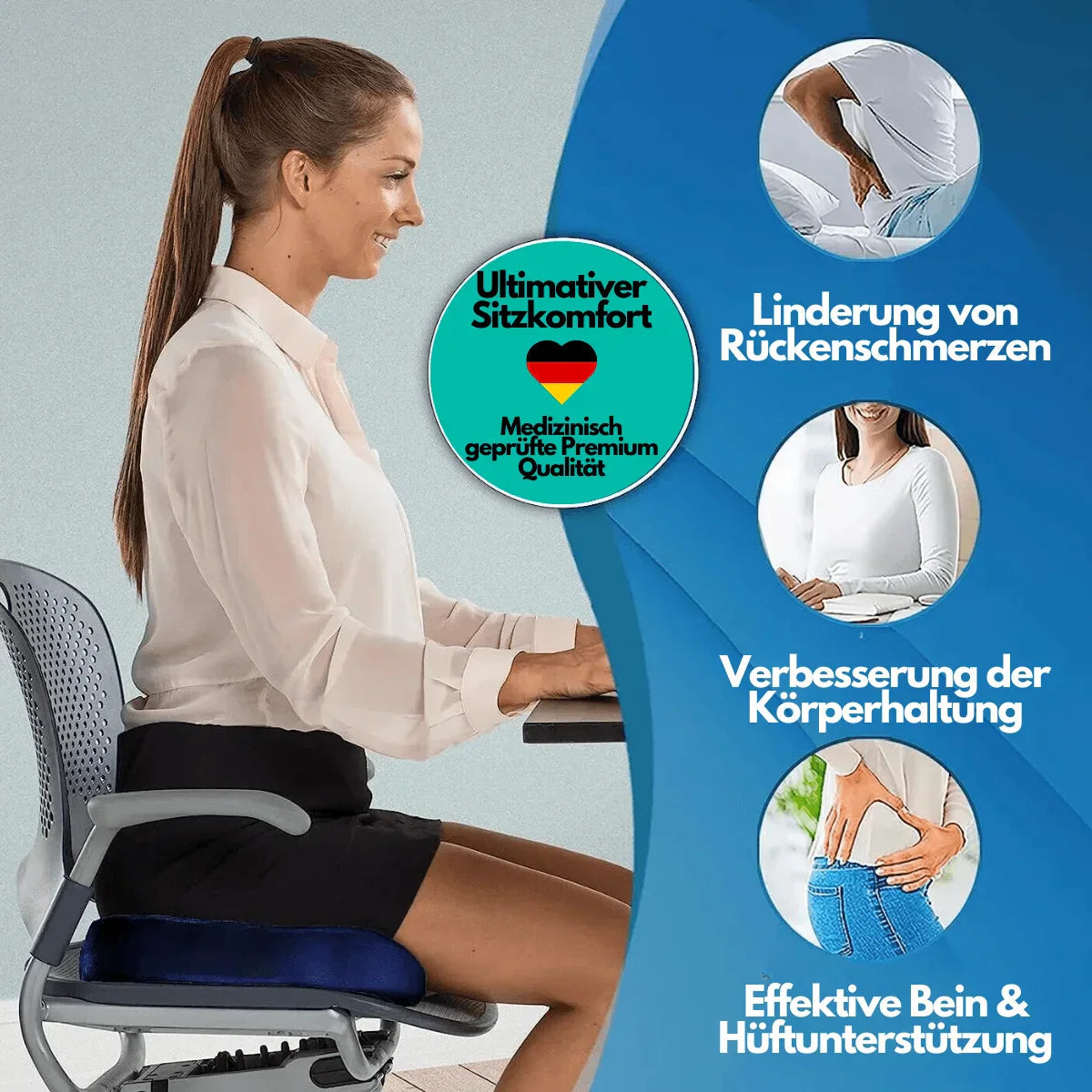 Zitkussen 4D Ergonomisch voor Comfortabele Zithouding 4