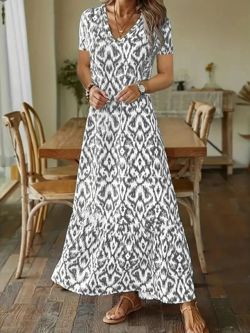 Zomerjurk voor dames met V-hals en halflange mouwen 4