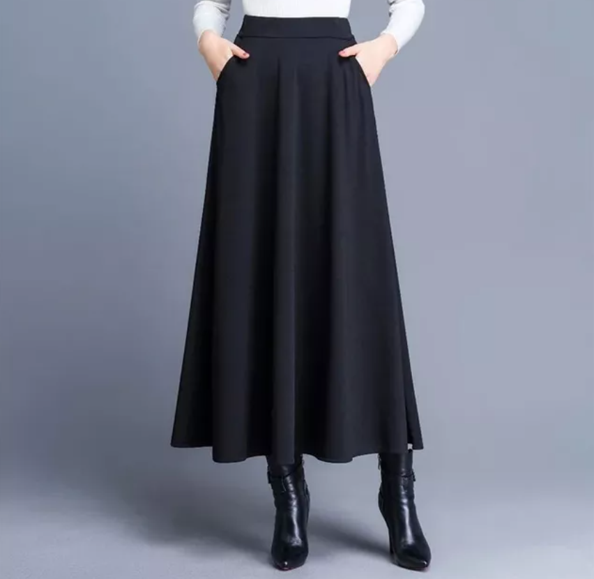 Wijd geplooide A-lijn rok voor dames