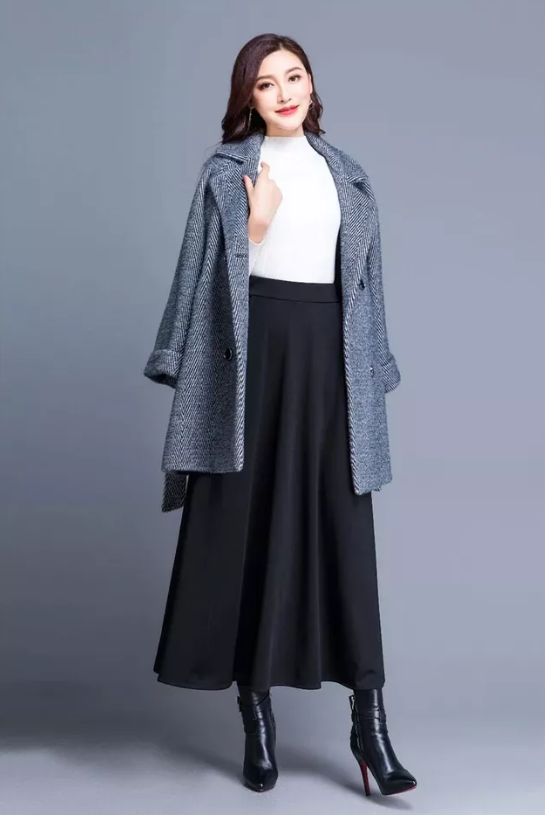 Wijd geplooide A-lijn rok voor dames