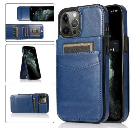 Verticale Lederen Hoesje Flip Kaarthouder (voor iPhone)