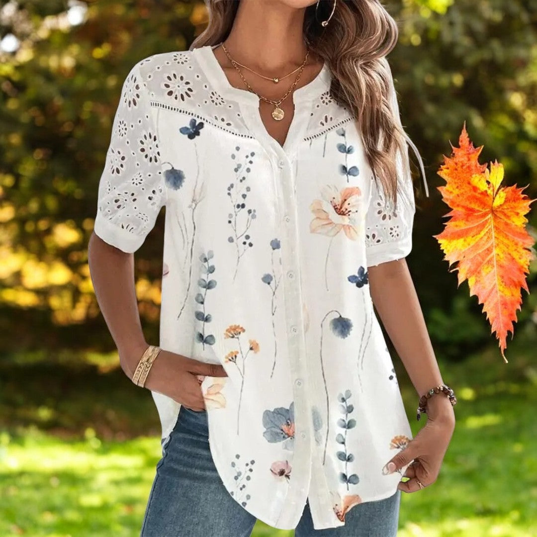 Casual damesblouse met korte mouwen
