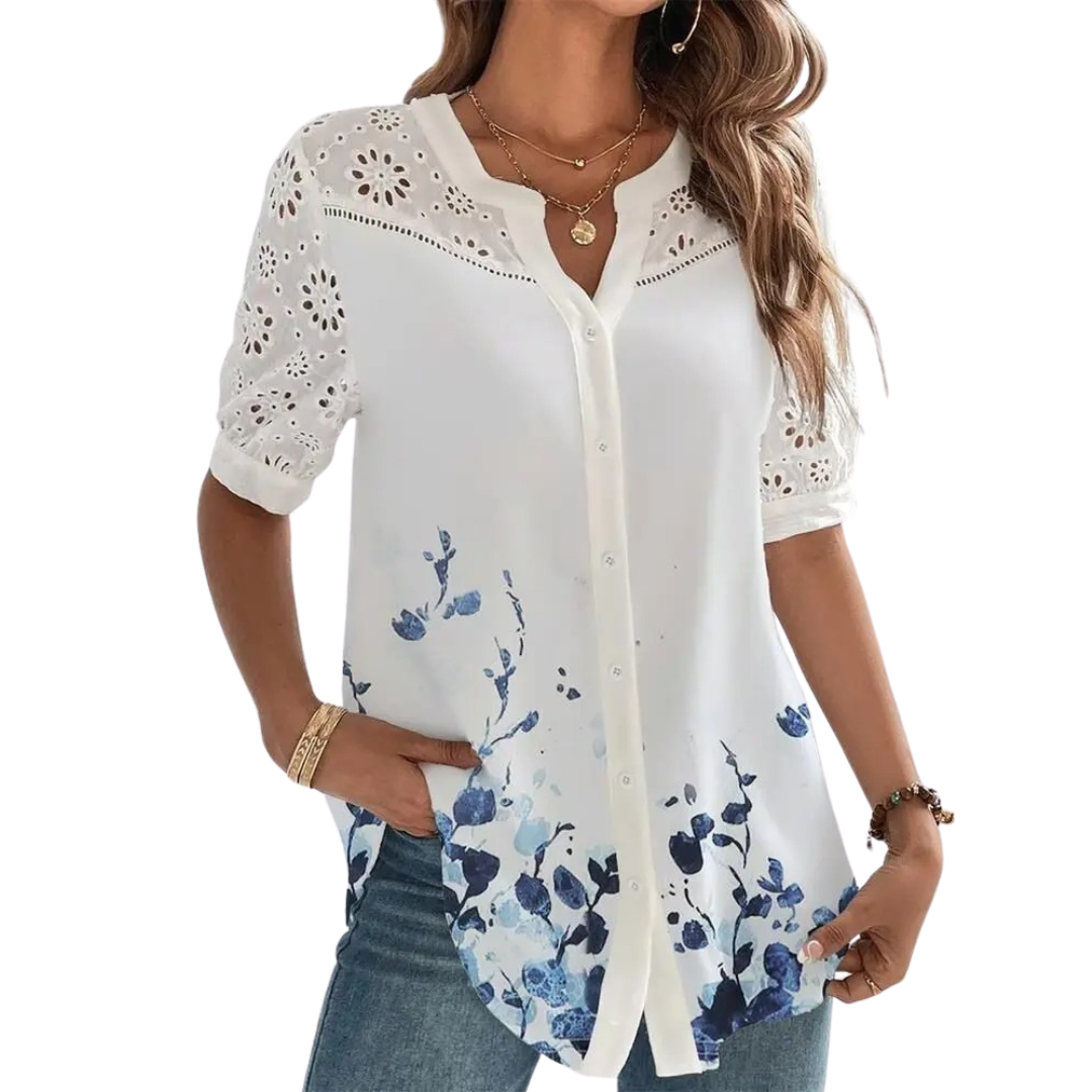 Casual damesblouse met korte mouwen