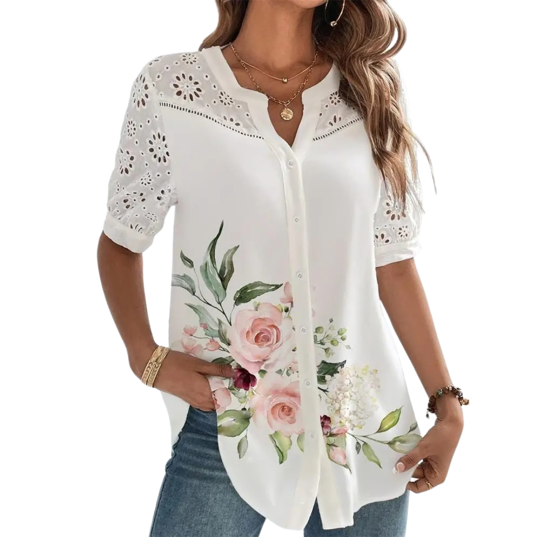Casual damesblouse met korte mouwen