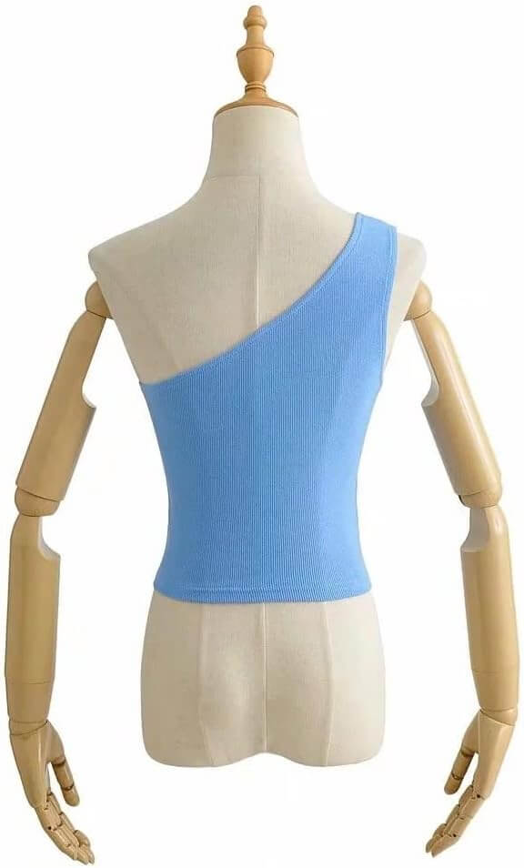 Één Schouder Cropped Top