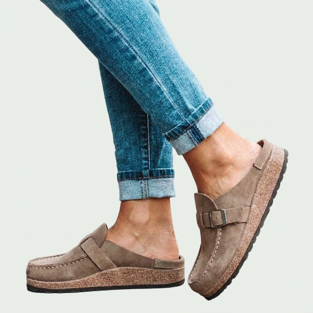 Dames Mules Retro Comfortabel Suède Stijl