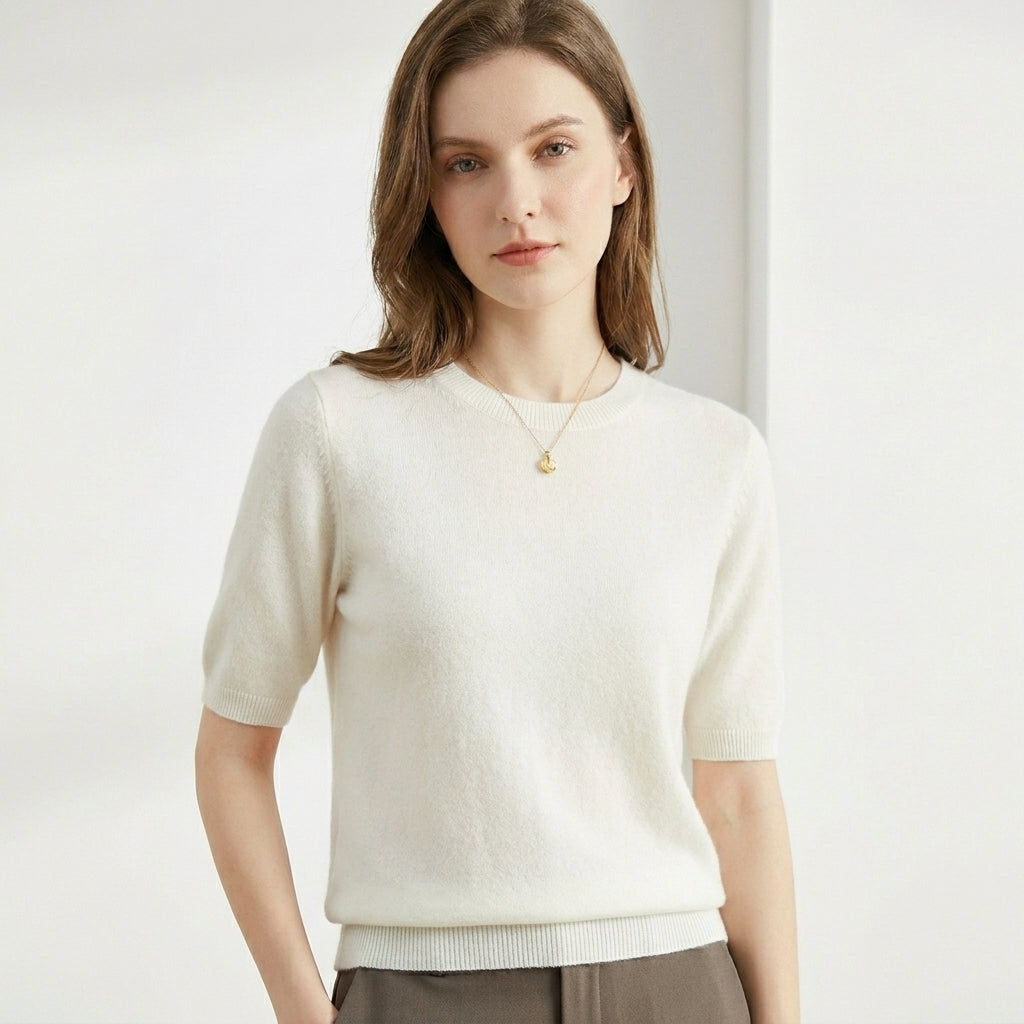 Dames Trui Korte Mouw O-Hals Tijdloos Design