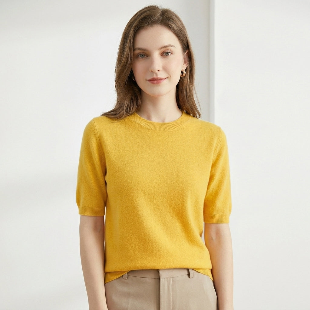 Dames Trui Korte Mouw O-Hals Tijdloos Design