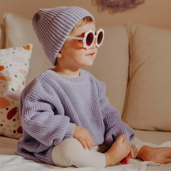 Kinderen effen kleur gebreide trui