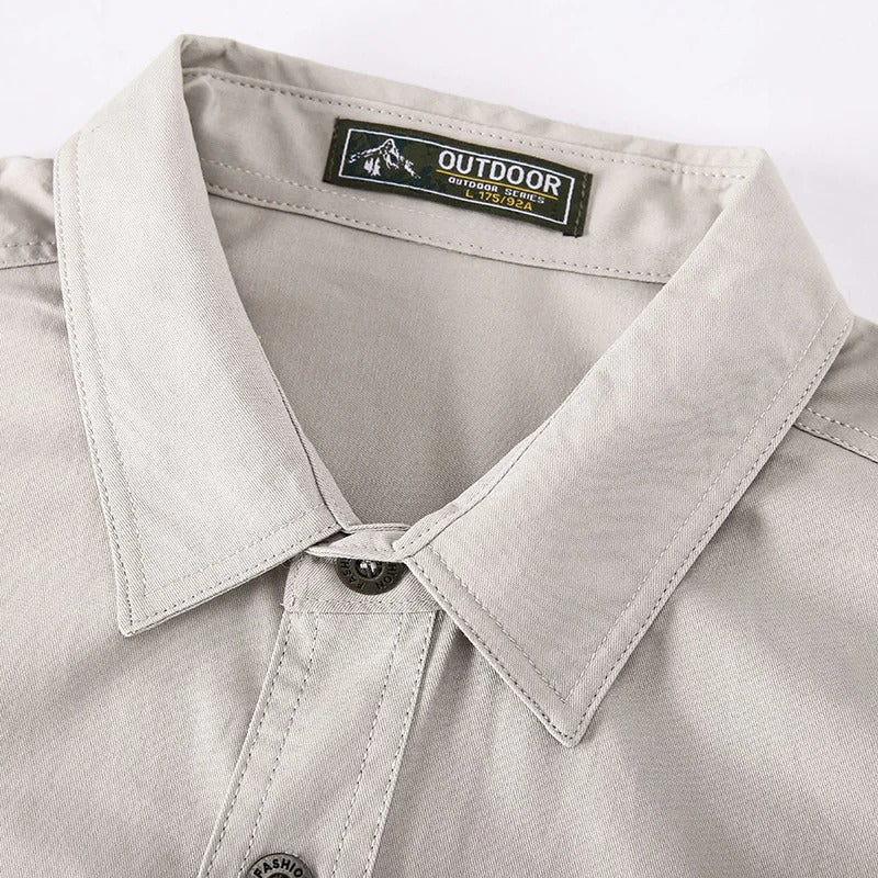 Heren katoenen cargoshirt