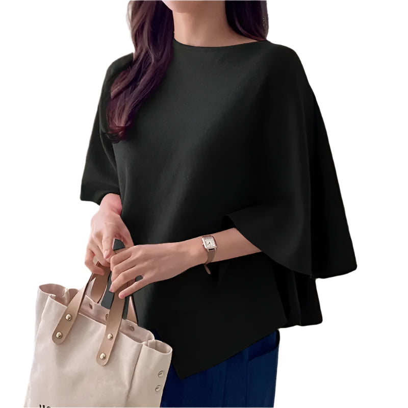 Damesblouse met 3/4 mouwen en ruches