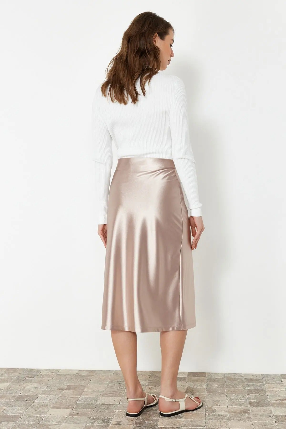 Casual gebreide geplooide rok voor dames