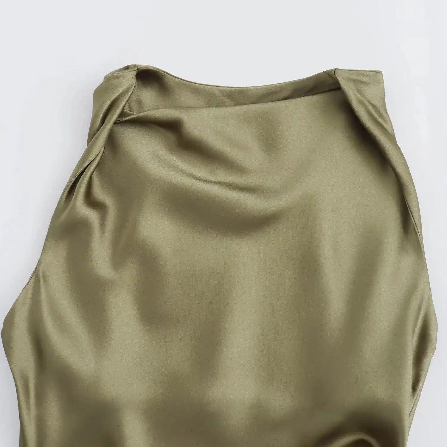 Dames Satijnen Slip Midi Jurk