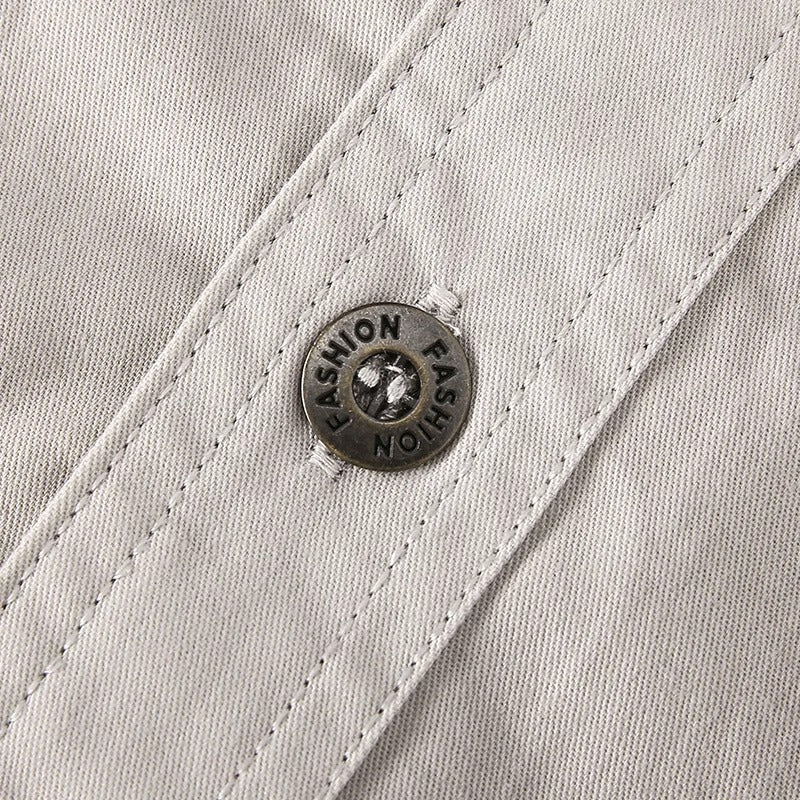 Heren katoenen cargoshirt