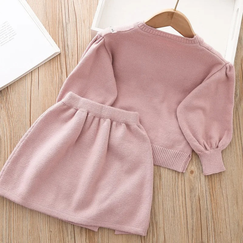 Kinder Winter Sweatshirt + Rok Set