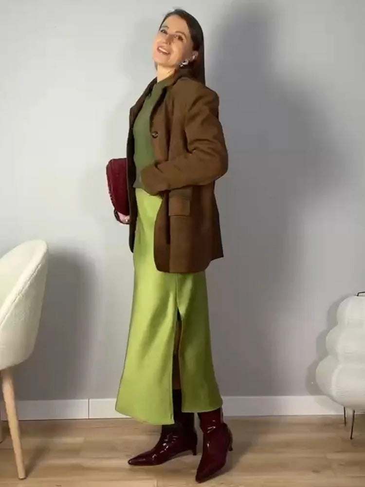 A-lijn kantoor zijden rok voor dames