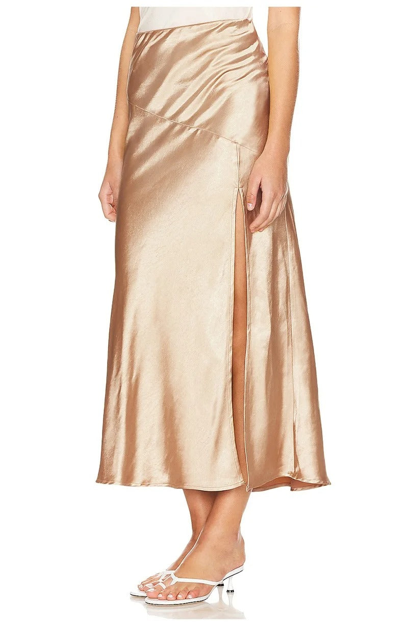 Zwarte satijnen bodyconrok voor dames