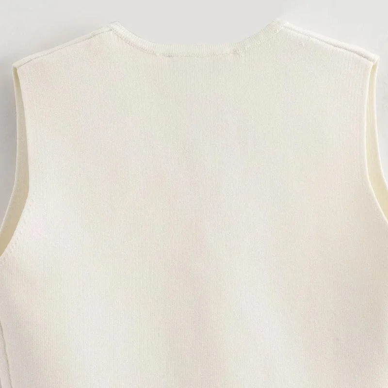 Gebreide mouwloze damestanktop