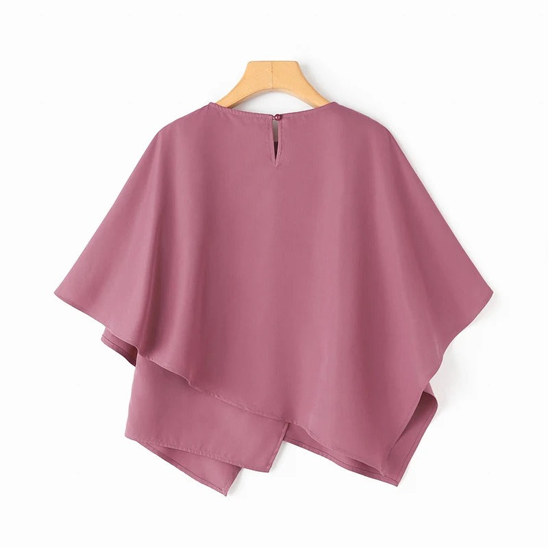 Damesblouse met 3/4 mouwen en ruches