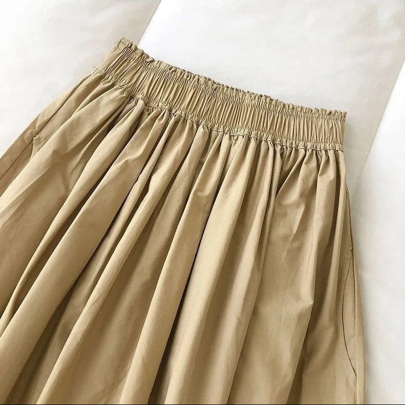 Geplooide A-lijn midi-rok voor dames