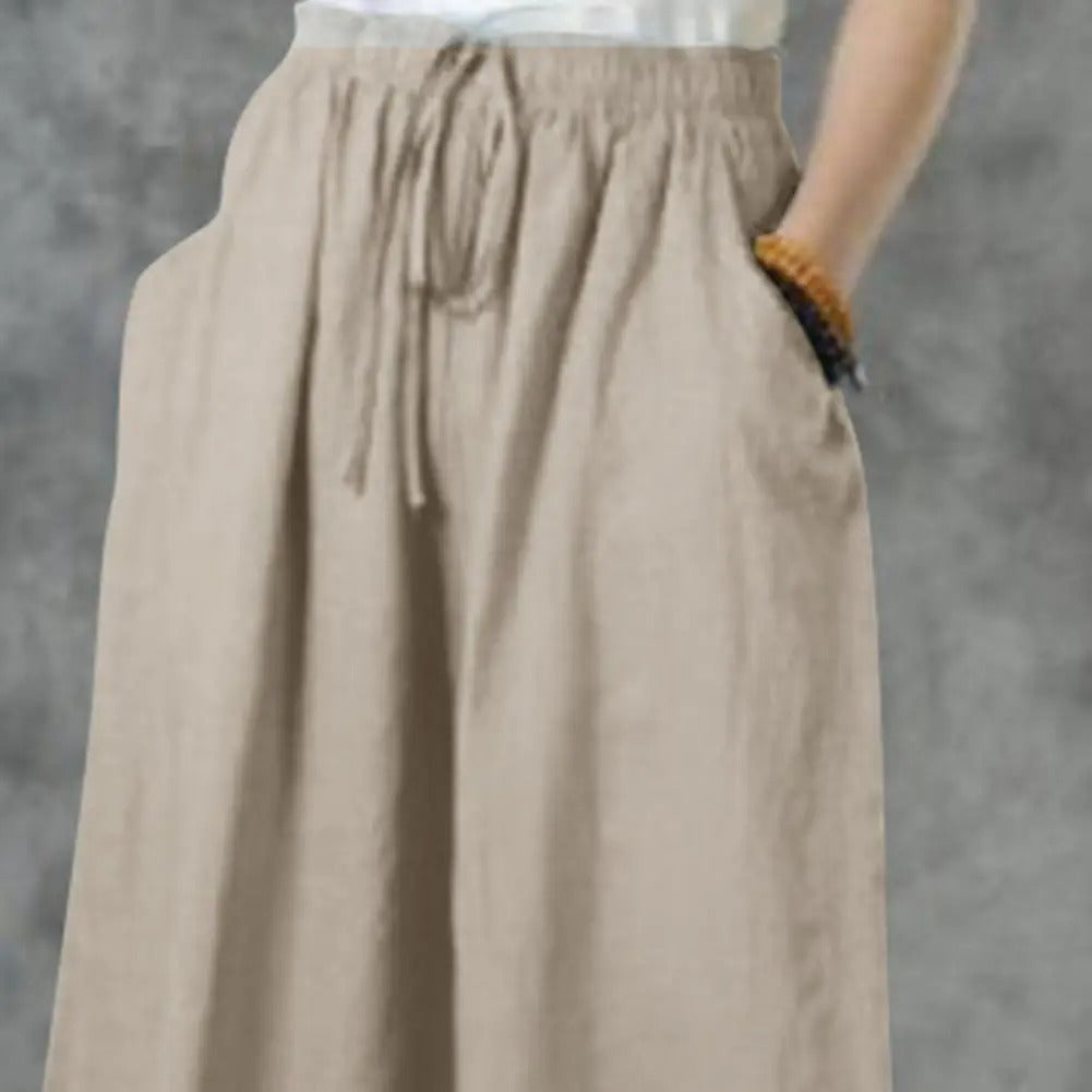 Casual Rechte Broek Met Wijde Pijpen Dames