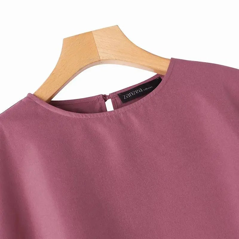 Damesblouse met 3/4 mouwen en ruches