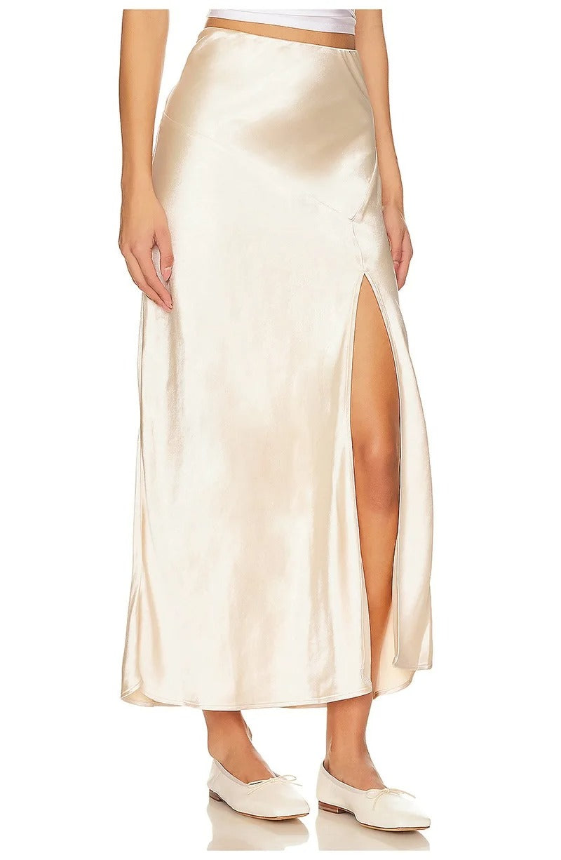 Zwarte satijnen bodyconrok voor dames