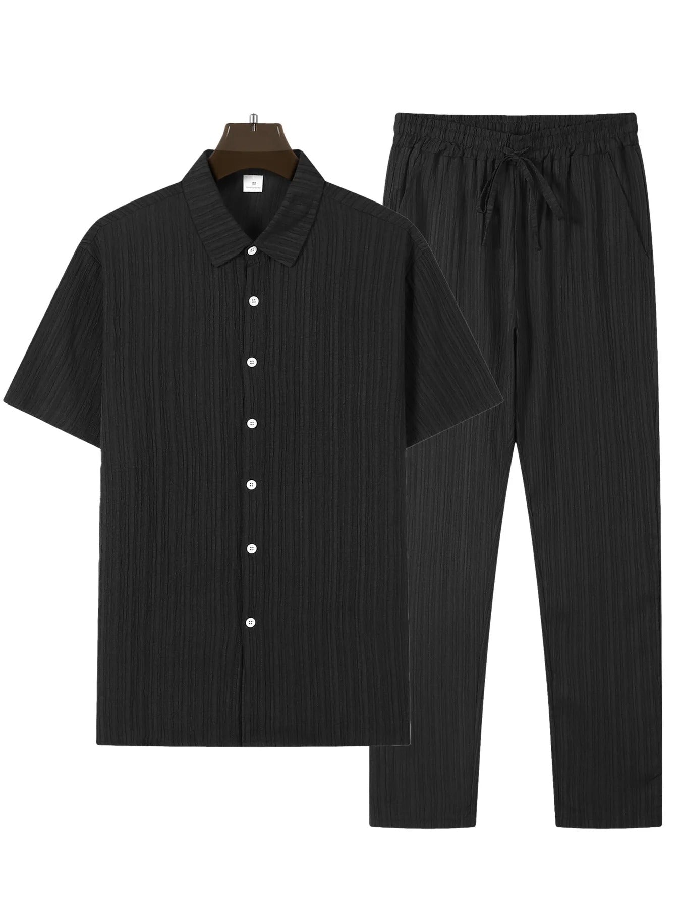 Heren gestreept overhemd en broek set
