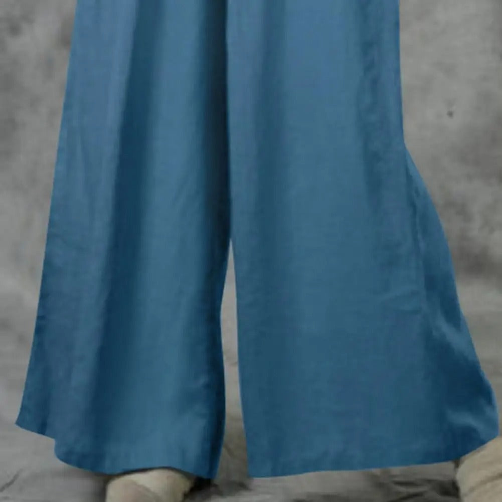 Casual Rechte Broek Met Wijde Pijpen Dames