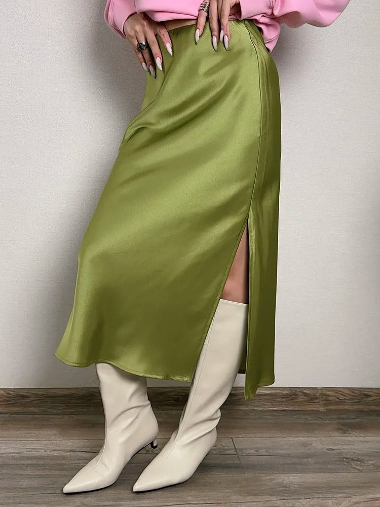 A-lijn kantoor zijden rok voor dames