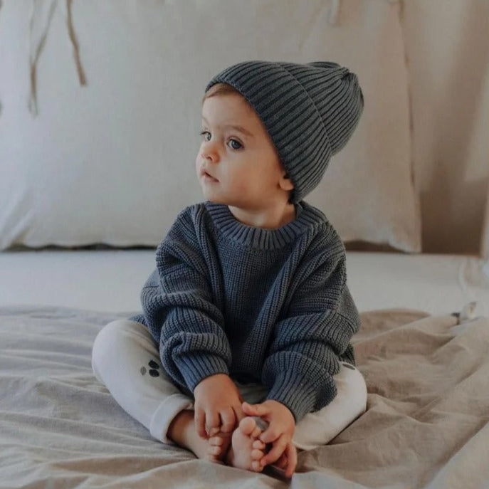 Kinderen effen kleur gebreide trui