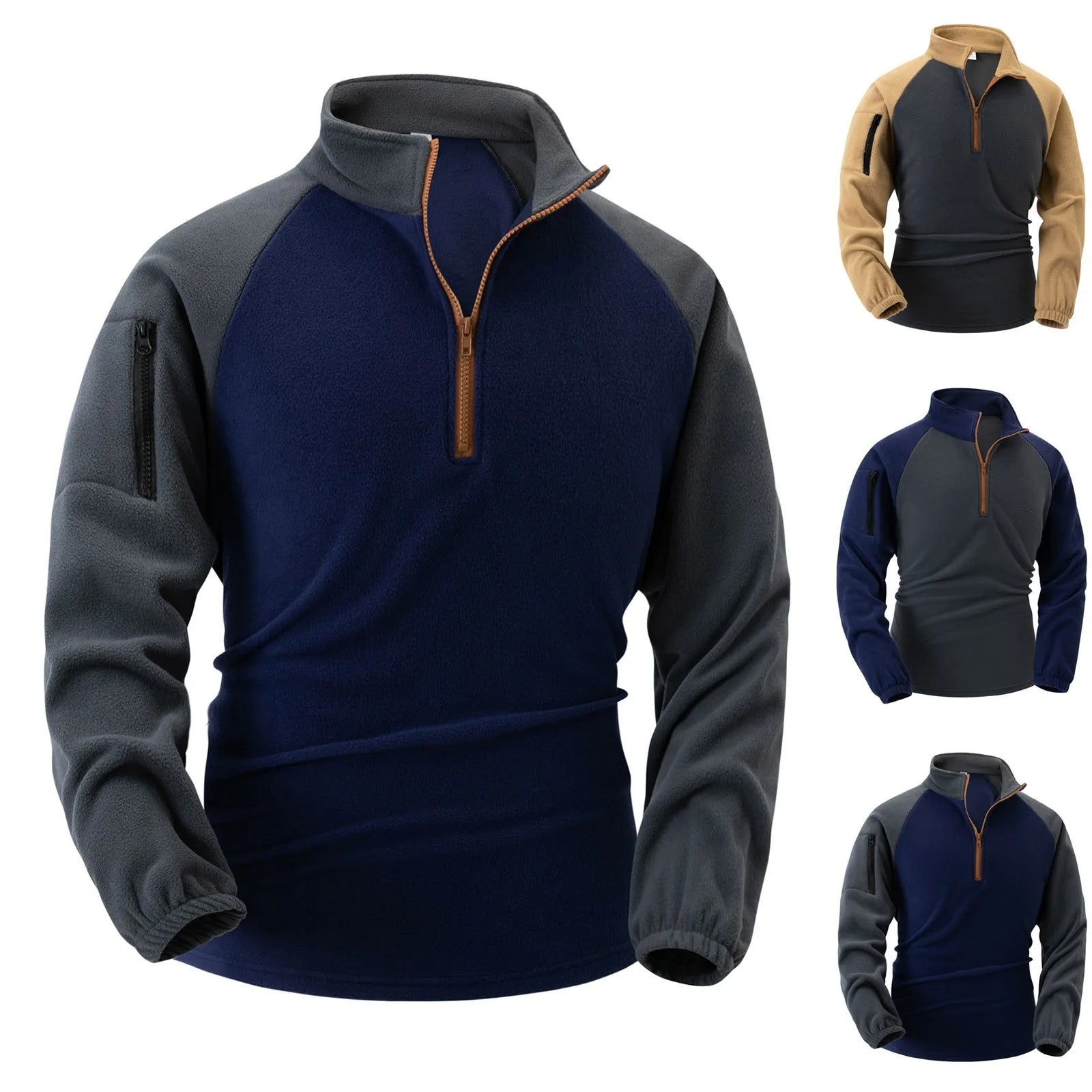 Heren mouwzak fleece trui