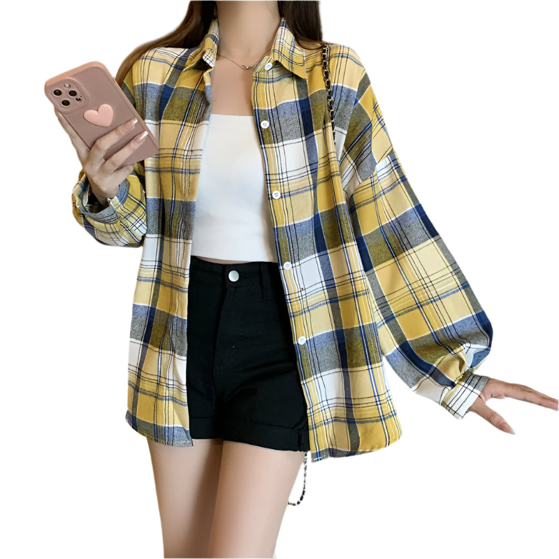 Oversized geruit overhemd voor dames