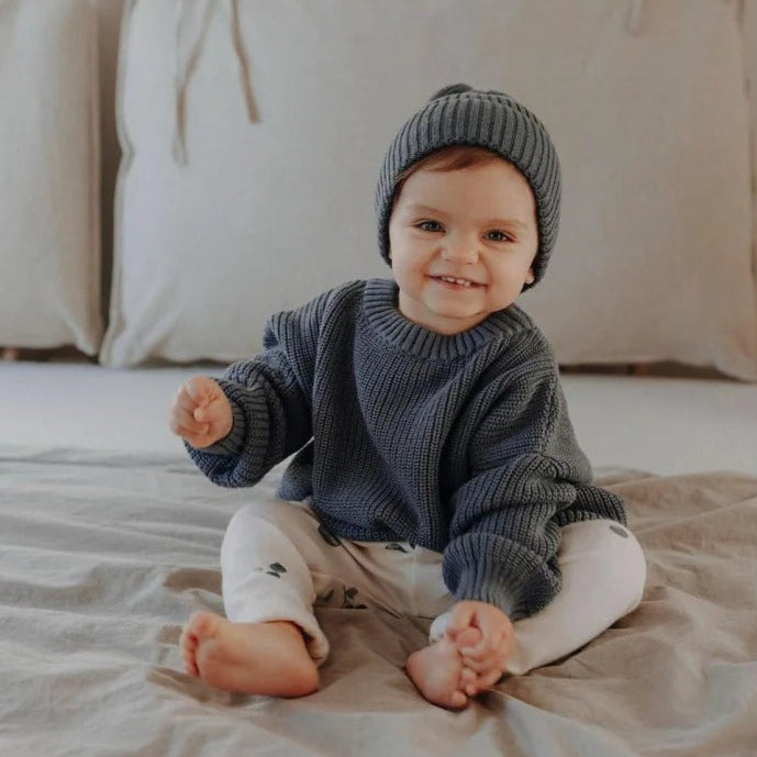 Kinderen effen kleur gebreide trui