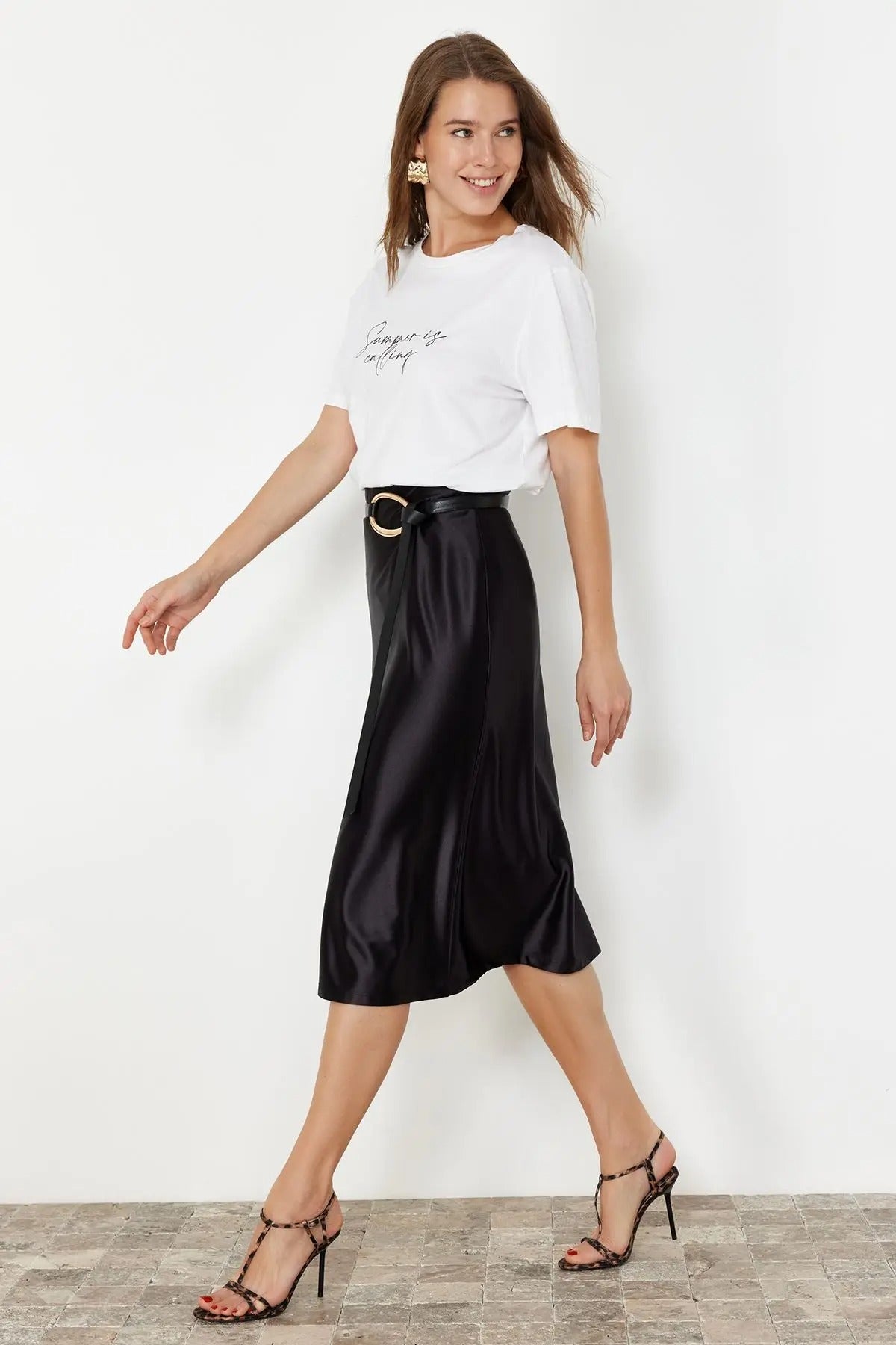 Casual gebreide geplooide rok voor dames