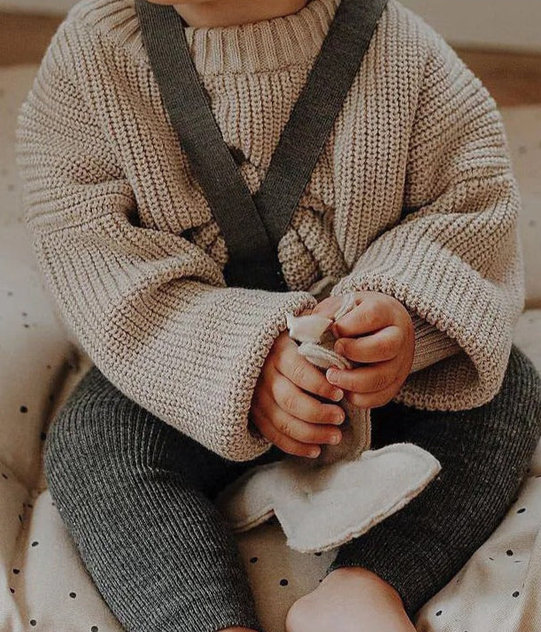 Kinderen effen kleur gebreide trui