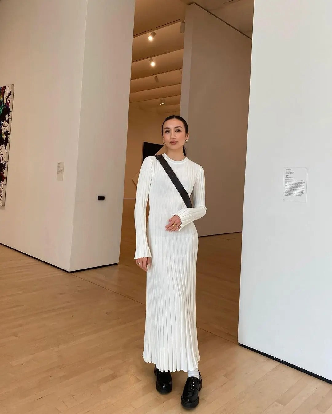 Klassieke losse gebreide jurk voor dames