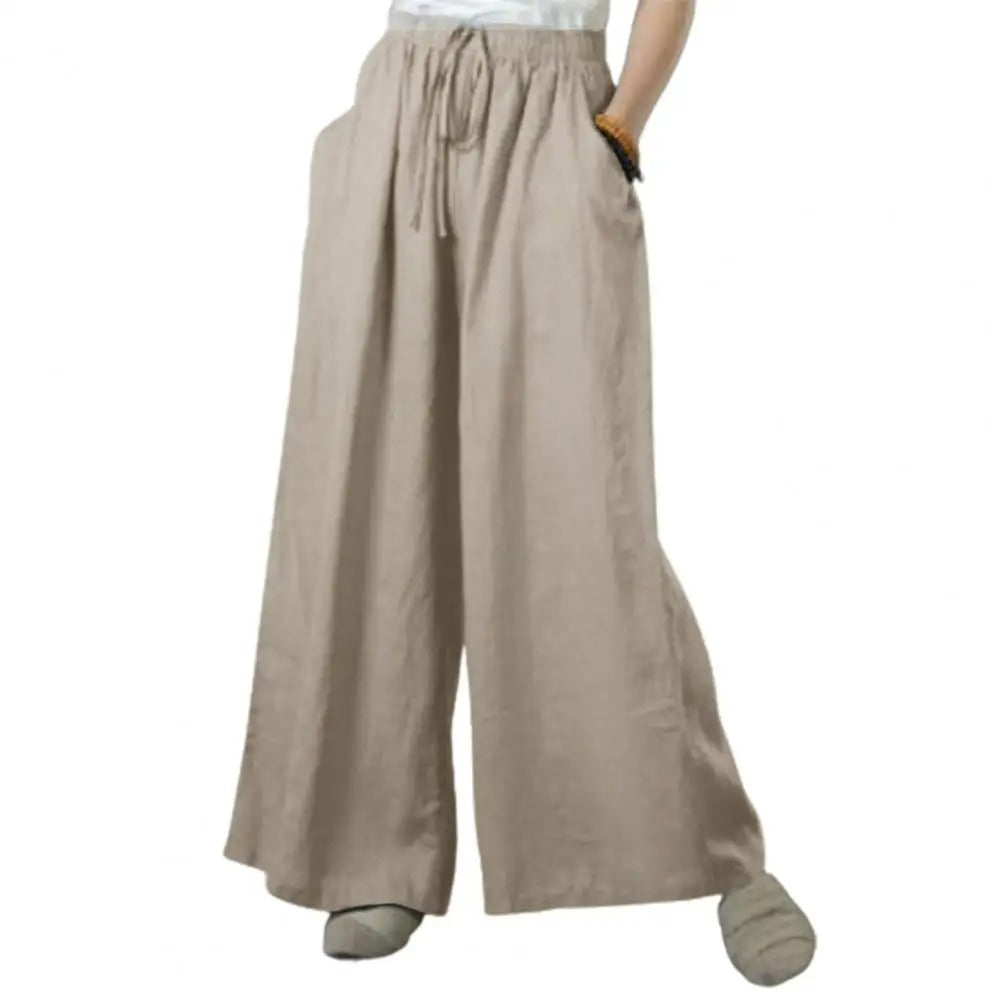 Casual Rechte Broek Met Wijde Pijpen Dames
