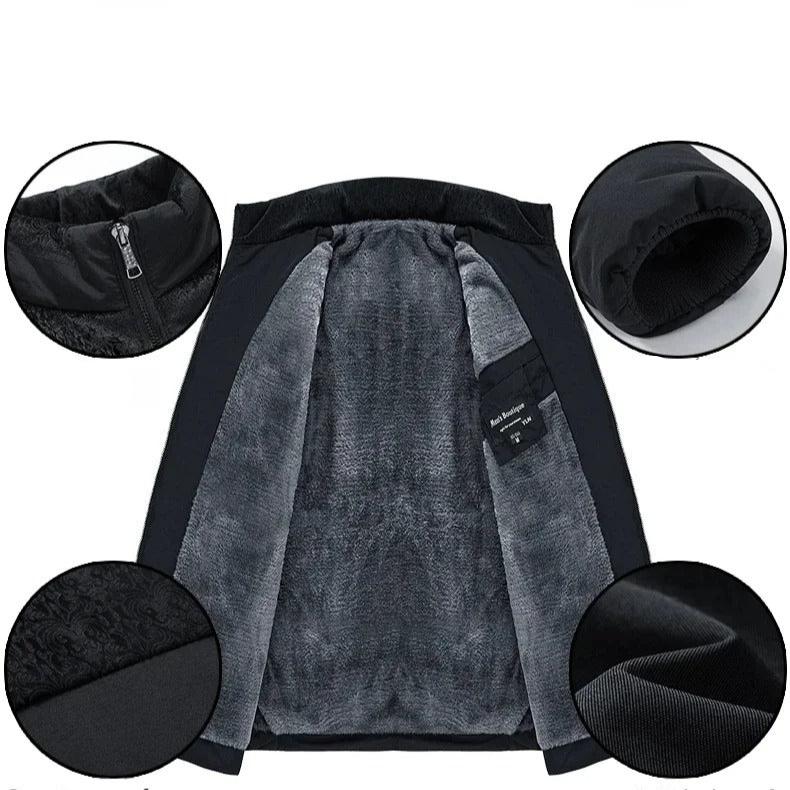 Heren winterjas met dikke capuchon