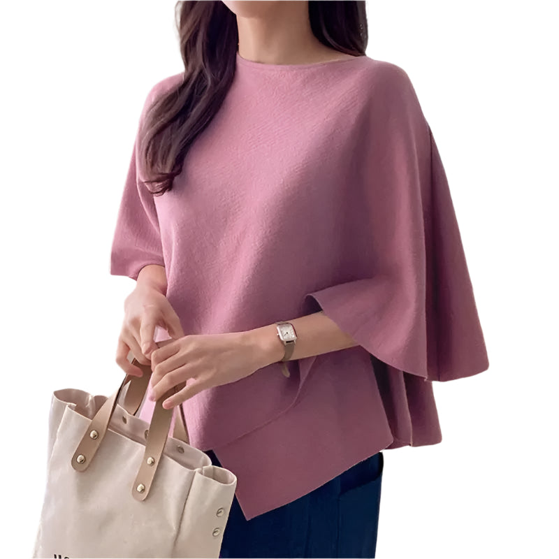 Damesblouse met 3/4 mouwen en ruches